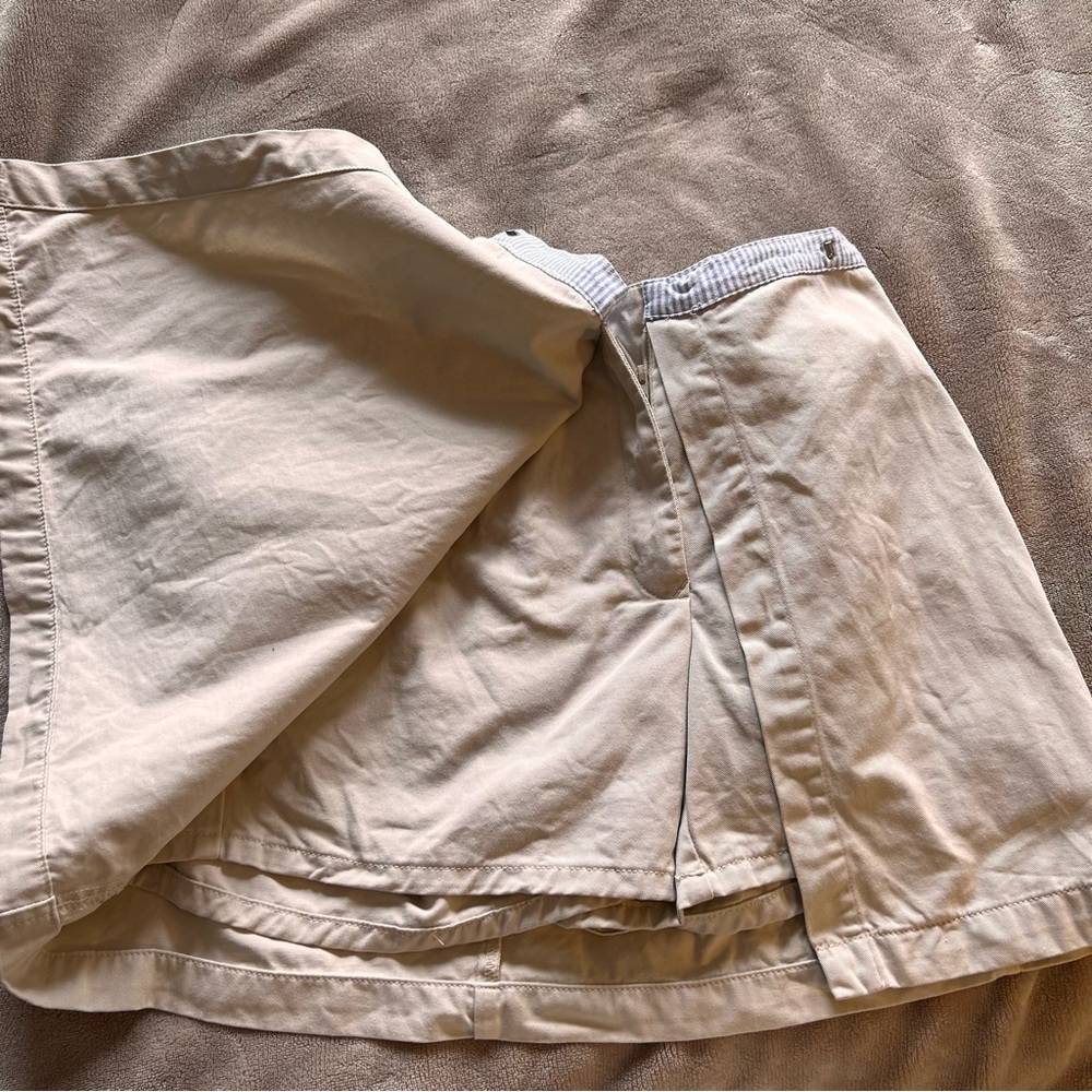 TOMMY HILFIGER Nautical Beige Cotton Smooth Mini Wrap Skort - Size 6 - Picture 6 of 11